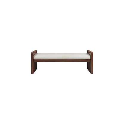 Sonia Cream Velour Fur Fabric Bench