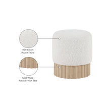 Veranda Cream Boucle Fabric Ottoman/Stool