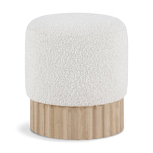 Veranda Cream Boucle Fabric Ottoman/Stool