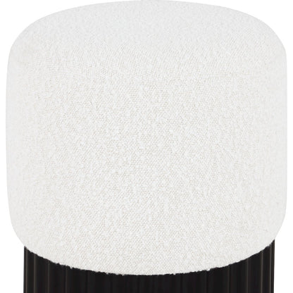 Veranda Cream Boucle Fabric Ottoman/Stool