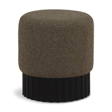 Veranda Olive Boucle Fabric Ottoman/Stool