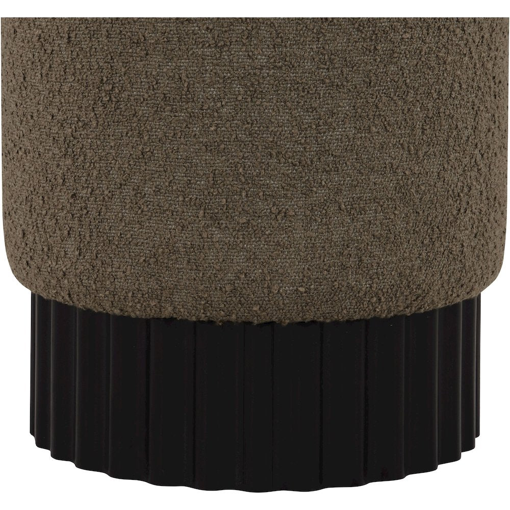 Veranda Olive Boucle Fabric Ottoman/Stool