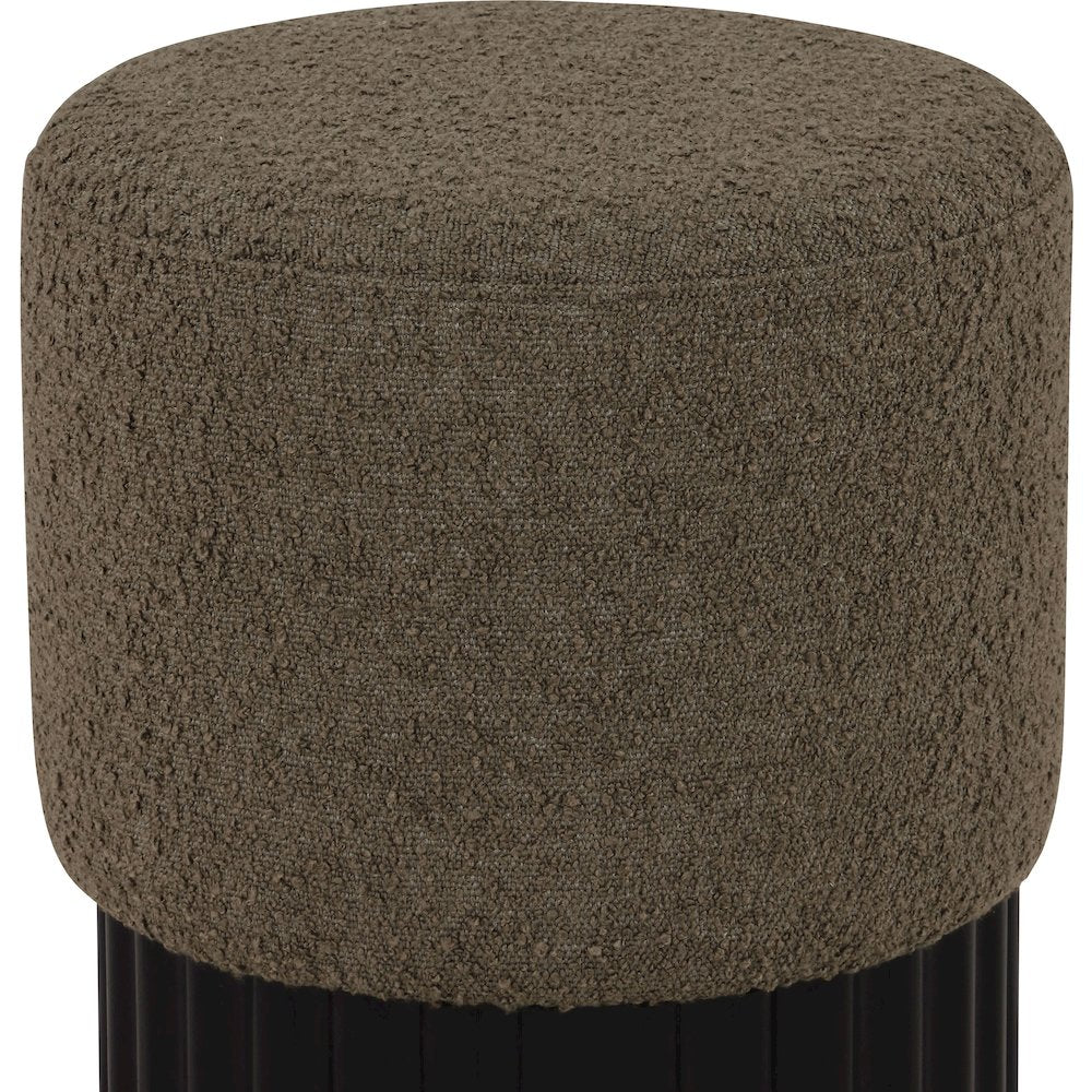 Veranda Olive Boucle Fabric Ottoman/Stool