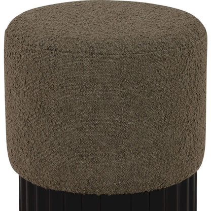Veranda Olive Boucle Fabric Ottoman/Stool