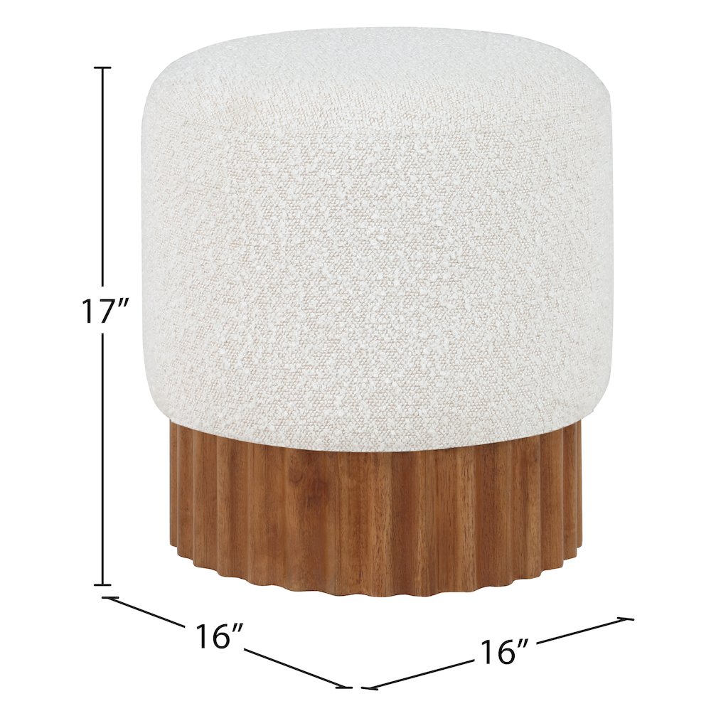 Veranda Cream Boucle Fabric Ottoman/Stool