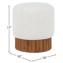 Veranda Cream Boucle Fabric Ottoman/Stool
