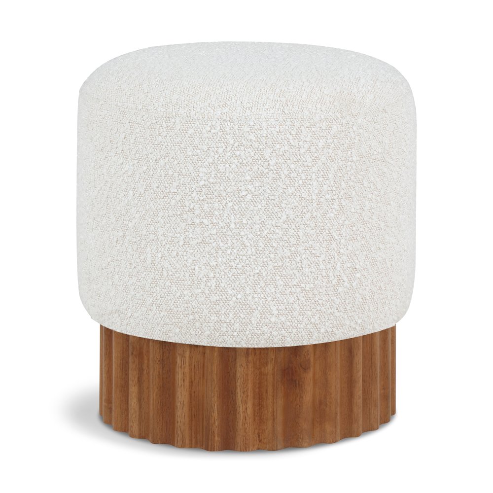 Veranda Cream Boucle Fabric Ottoman/Stool