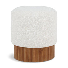 Veranda Cream Boucle Fabric Ottoman/Stool