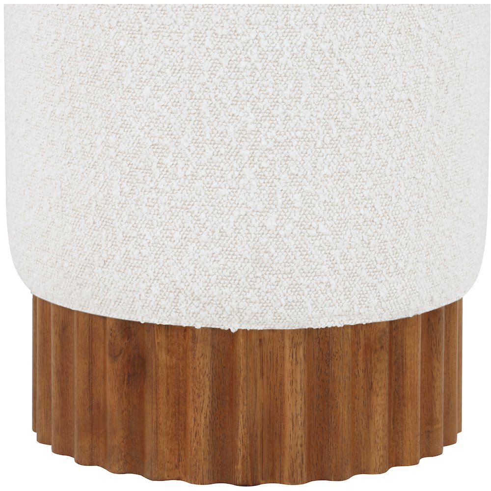 Veranda Cream Boucle Fabric Ottoman/Stool