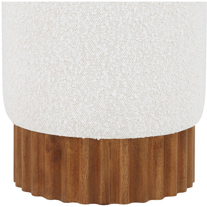 Veranda Cream Boucle Fabric Ottoman/Stool