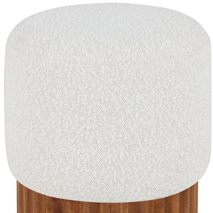 Veranda Cream Boucle Fabric Ottoman/Stool