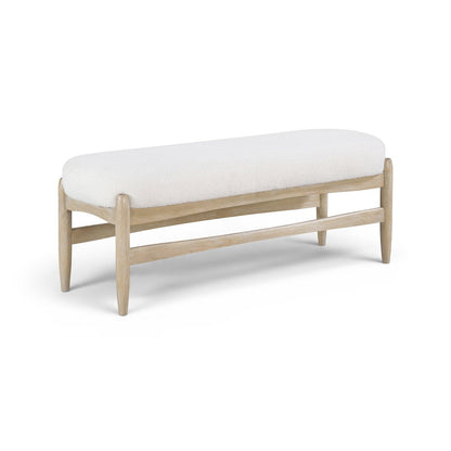 Briar Cream Faux Sheepskin Upholstered Bench
