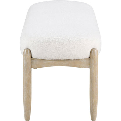 Briar Cream Faux Sheepskin Upholstered Bench