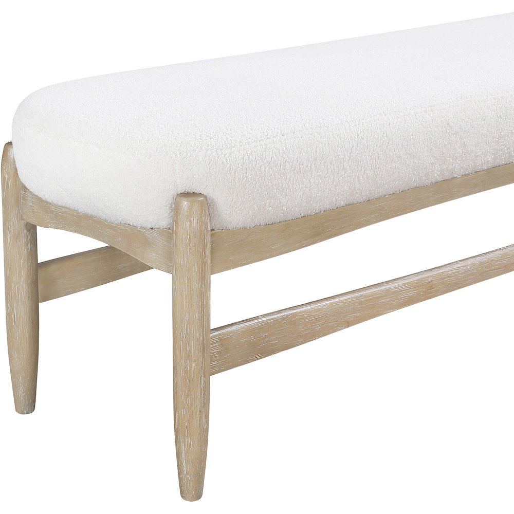 Briar Cream Faux Sheepskin Upholstered Bench
