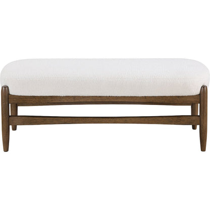 Briar Cream Faux Sheepskin Upholstered Bench