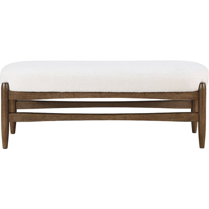 Briar Cream Faux Sheepskin Upholstered Bench