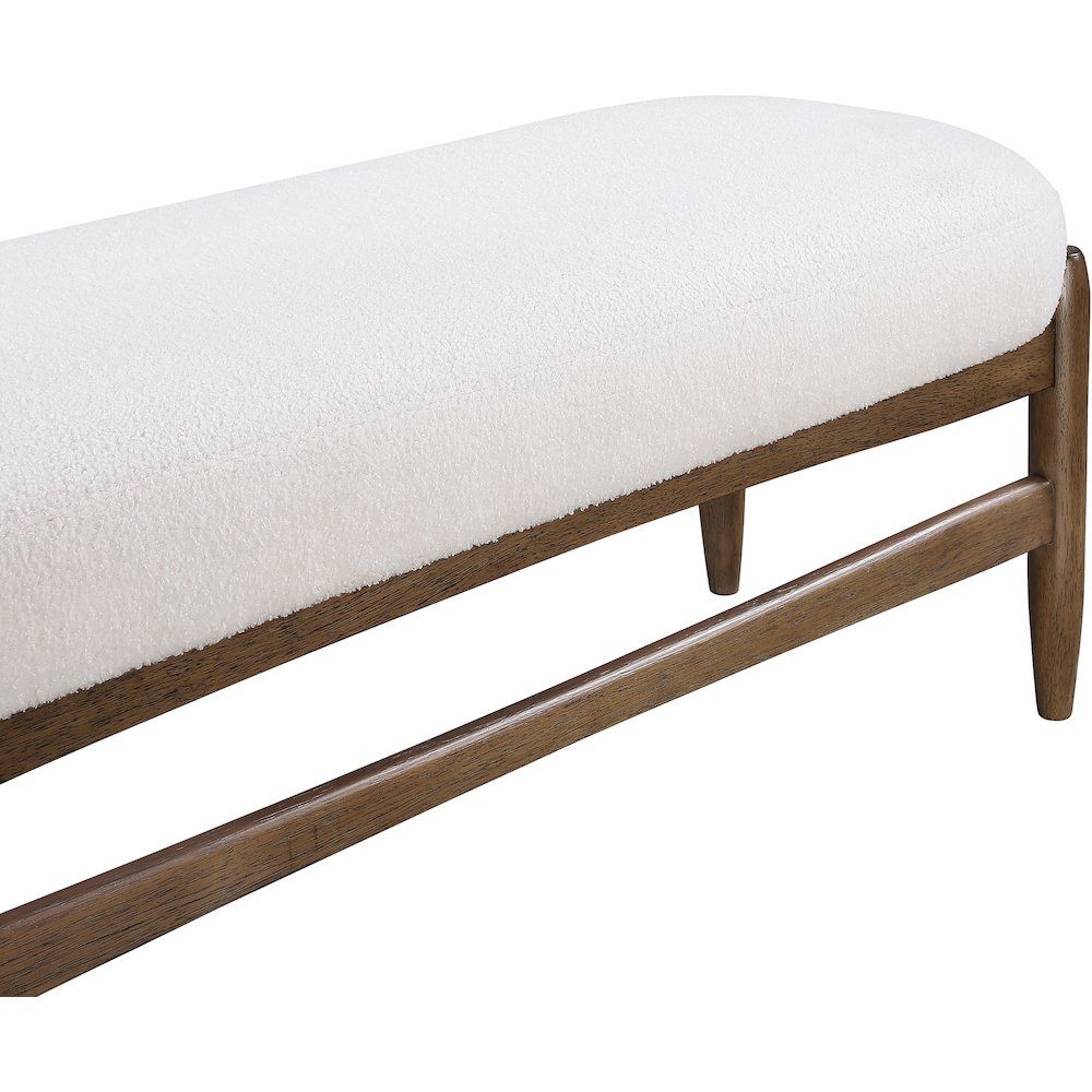 Briar Cream Faux Sheepskin Upholstered Bench