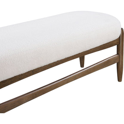 Briar Cream Faux Sheepskin Upholstered Bench