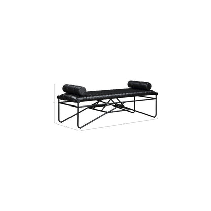Gatsby Black Vegan Leather Bench