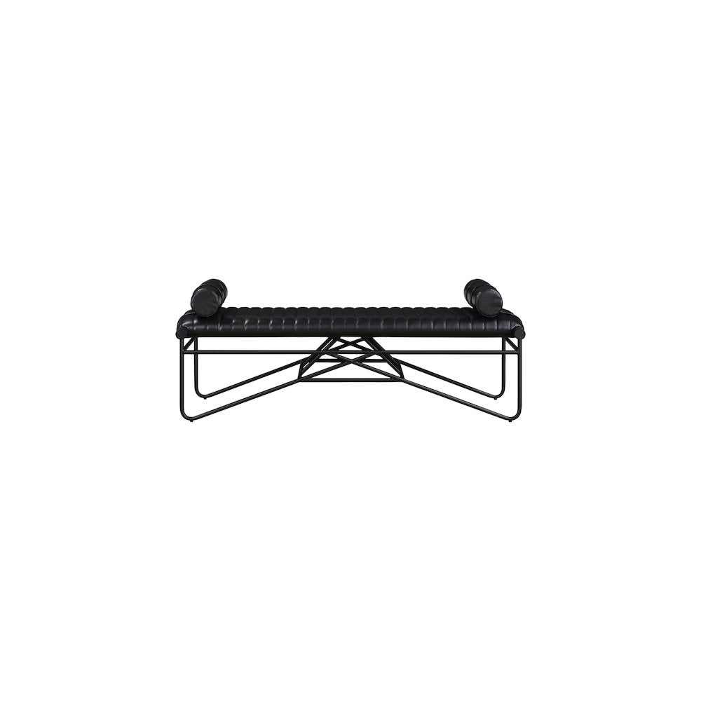 Gatsby Black Vegan Leather Bench