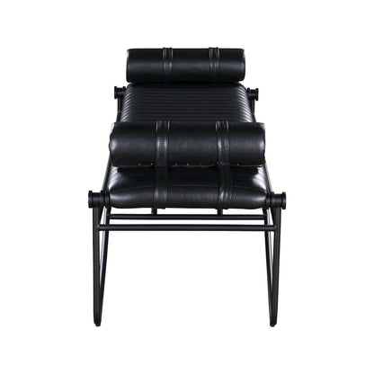 Gatsby Black Vegan Leather Bench