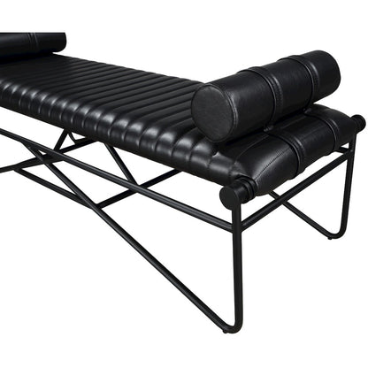 Gatsby Black Vegan Leather Bench