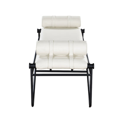 Gatsby Cream Vegan Leather Bench