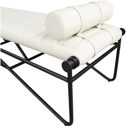 Gatsby Cream Vegan Leather Bench