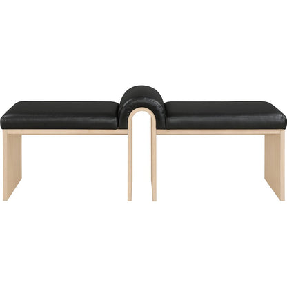 Delphine Black Vegan Leather Upholstered Bench
