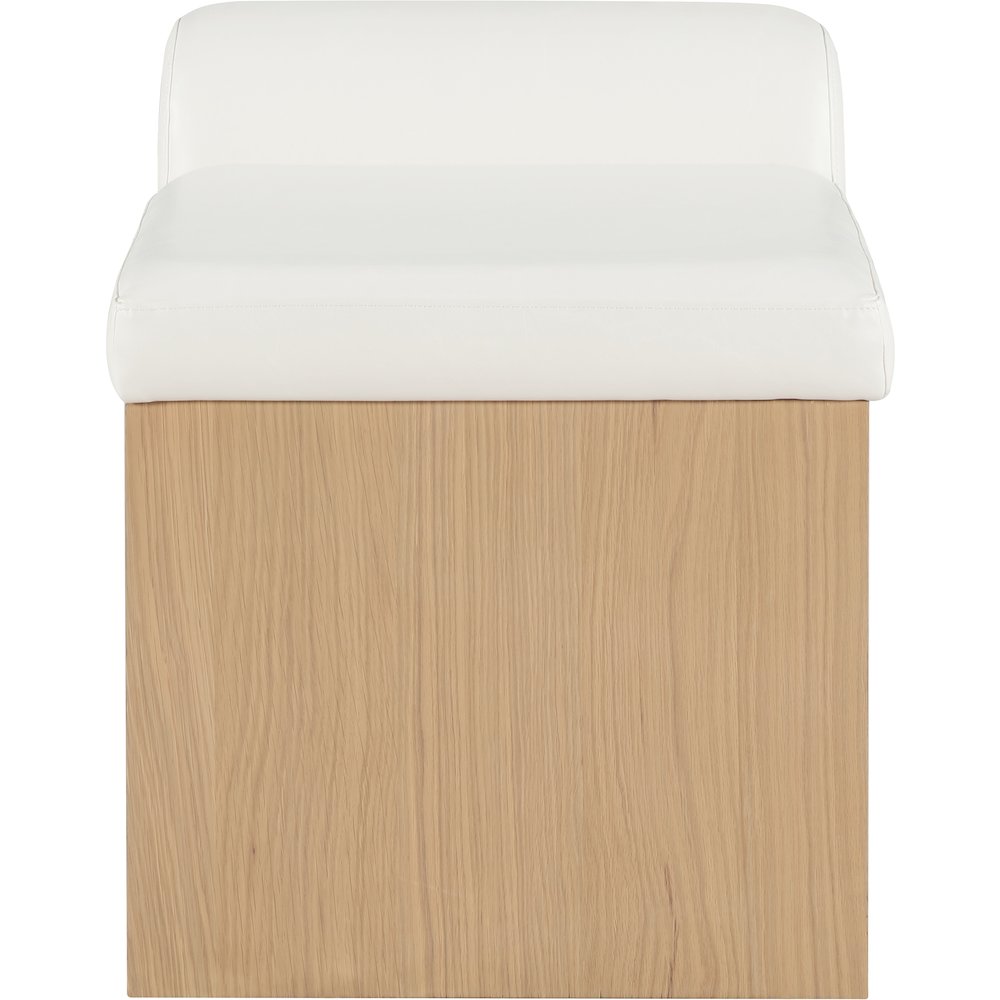 Delphine Cream Vegan Leather Upholstered Bench