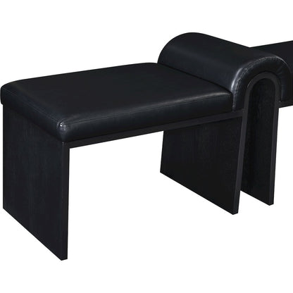 Delphine Black Vegan Leather Upholstered Bench