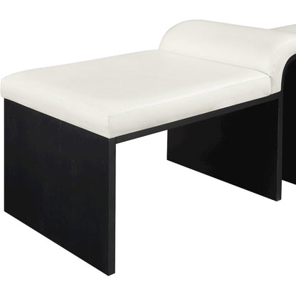 Delphine Cream Vegan Leather Upholstered Bench