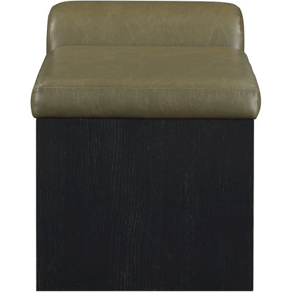 Delphine Olive Vegan Leather Upholstered Bench
