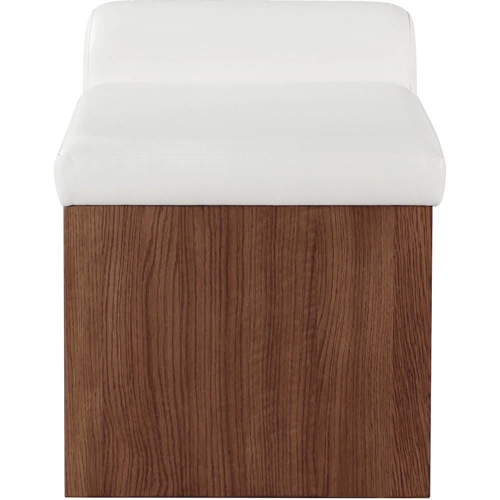 Delphine Cream Vegan Leather Upholstered Bench
