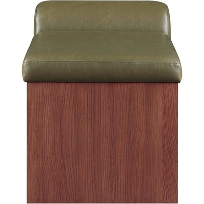 Delphine Olive Vegan Leather Upholstered Bench