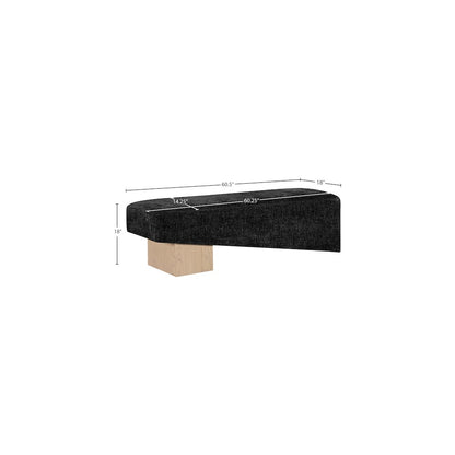 Alora Black Fabric Bench