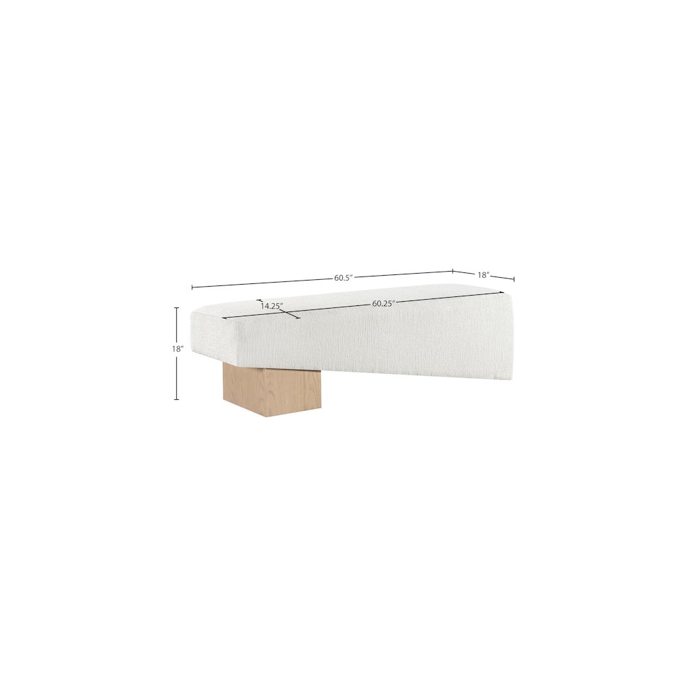 Alora Cream Fabric Bench