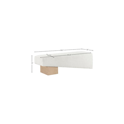 Alora Cream Fabric Bench
