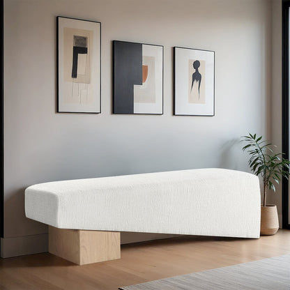 Alora Cream Fabric Bench