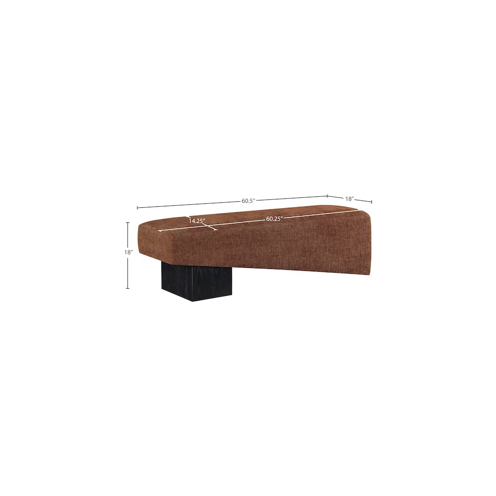 Alora Cognac Fabric Bench