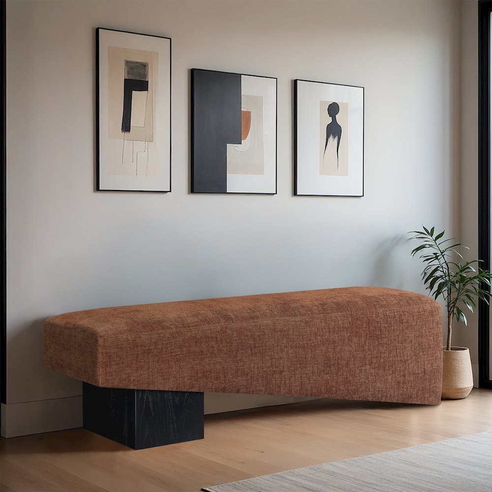 Alora Cognac Fabric Bench