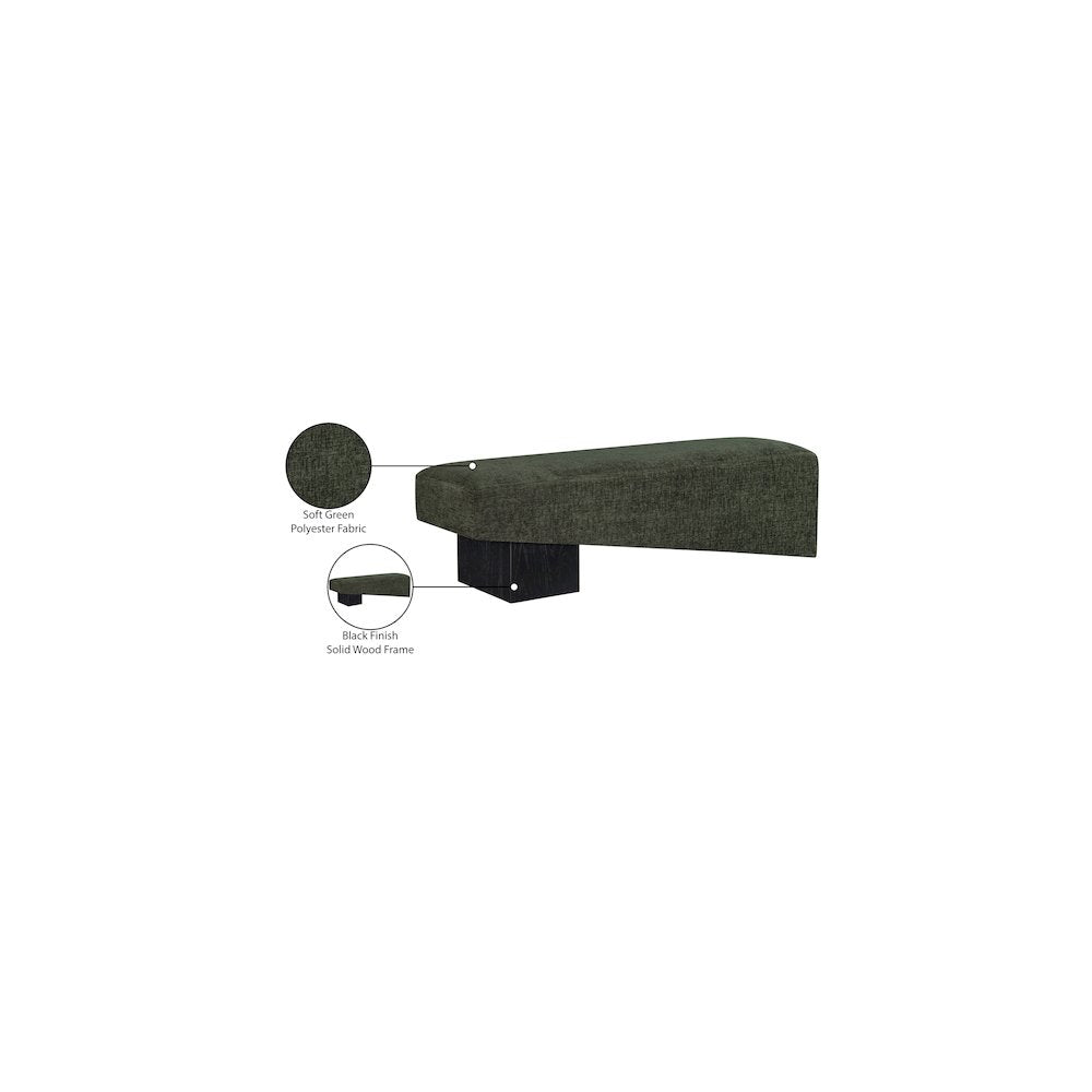 Alora Green Fabric Bench