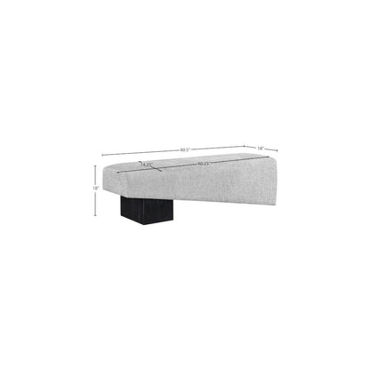 Alora Grey Fabric Bench