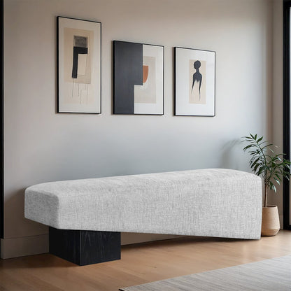 Alora Grey Fabric Bench