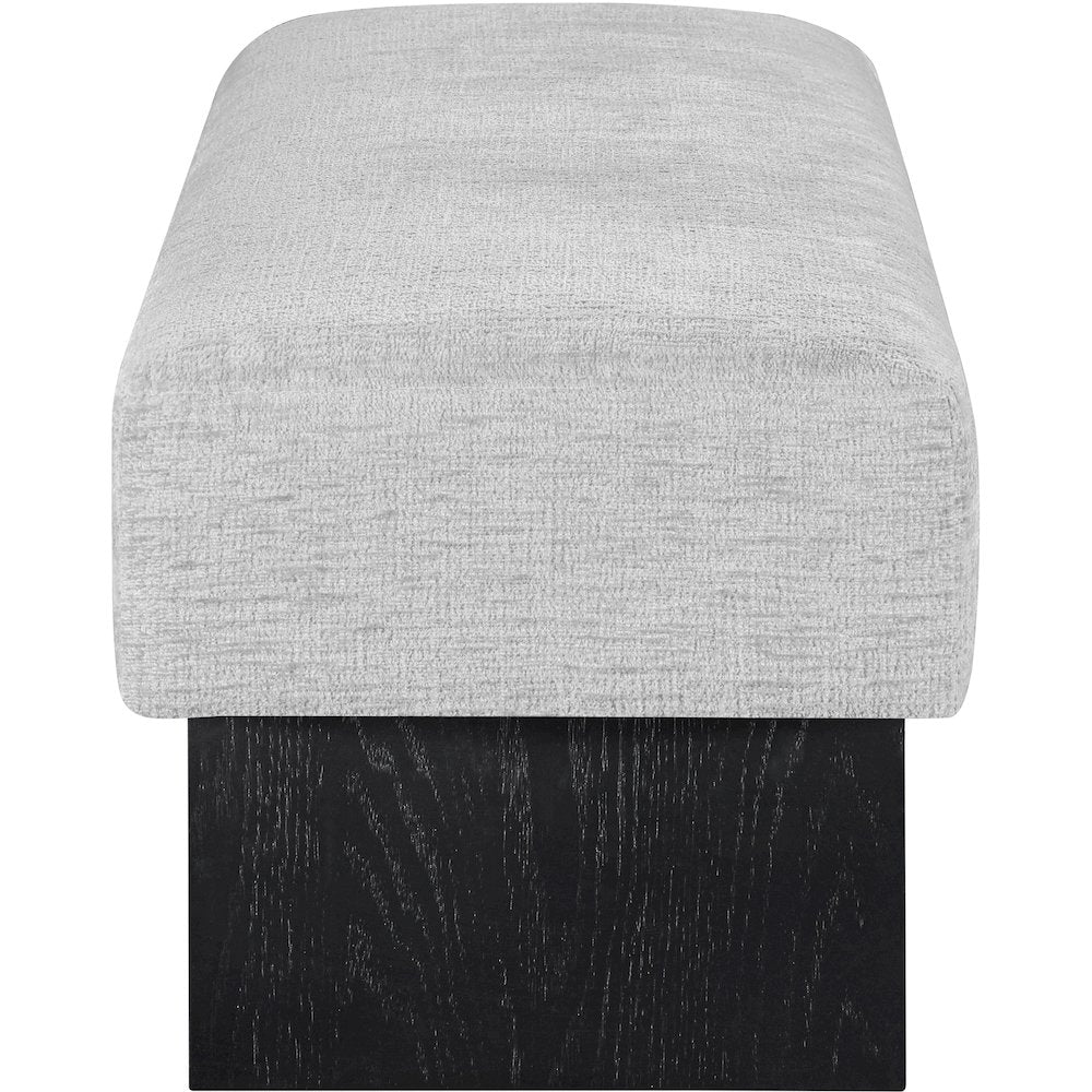 Alora Grey Fabric Bench