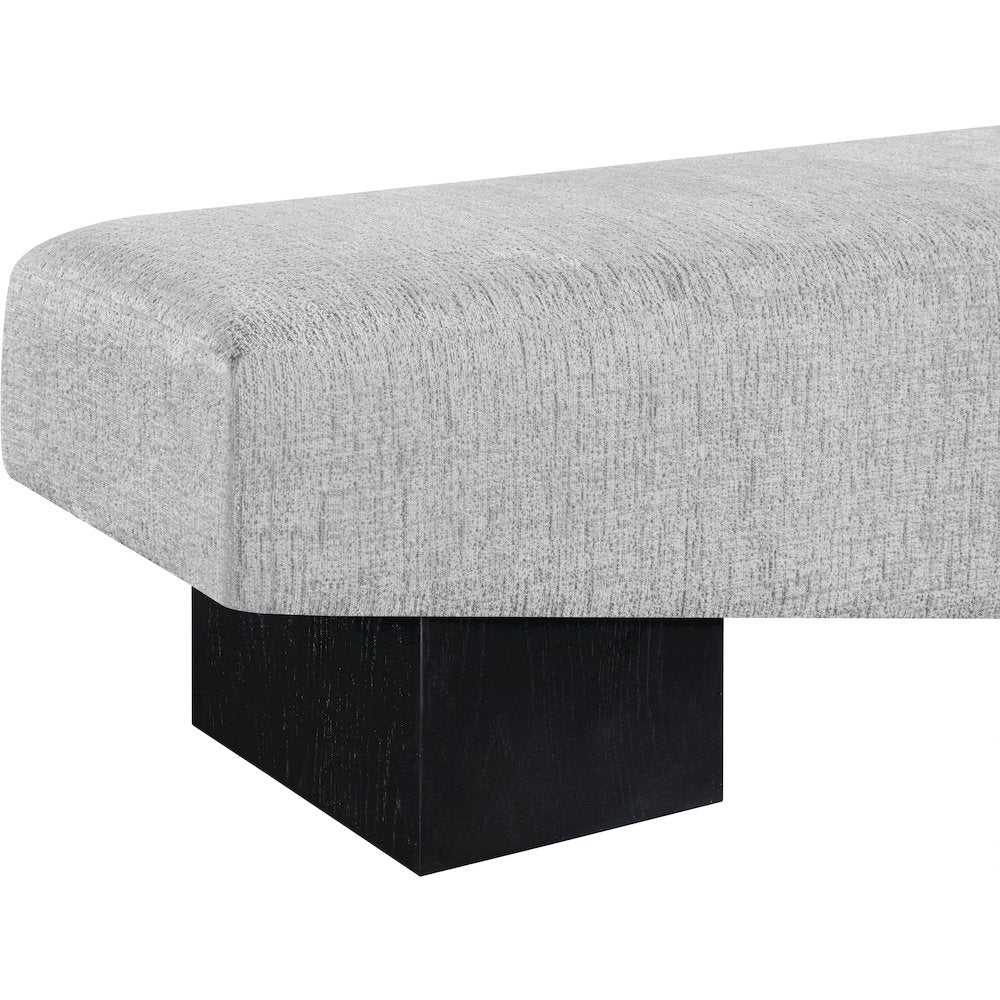 Alora Grey Fabric Bench