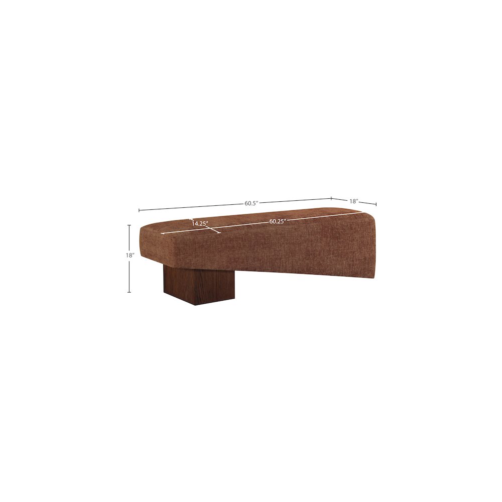 Alora Cognac Fabric Bench
