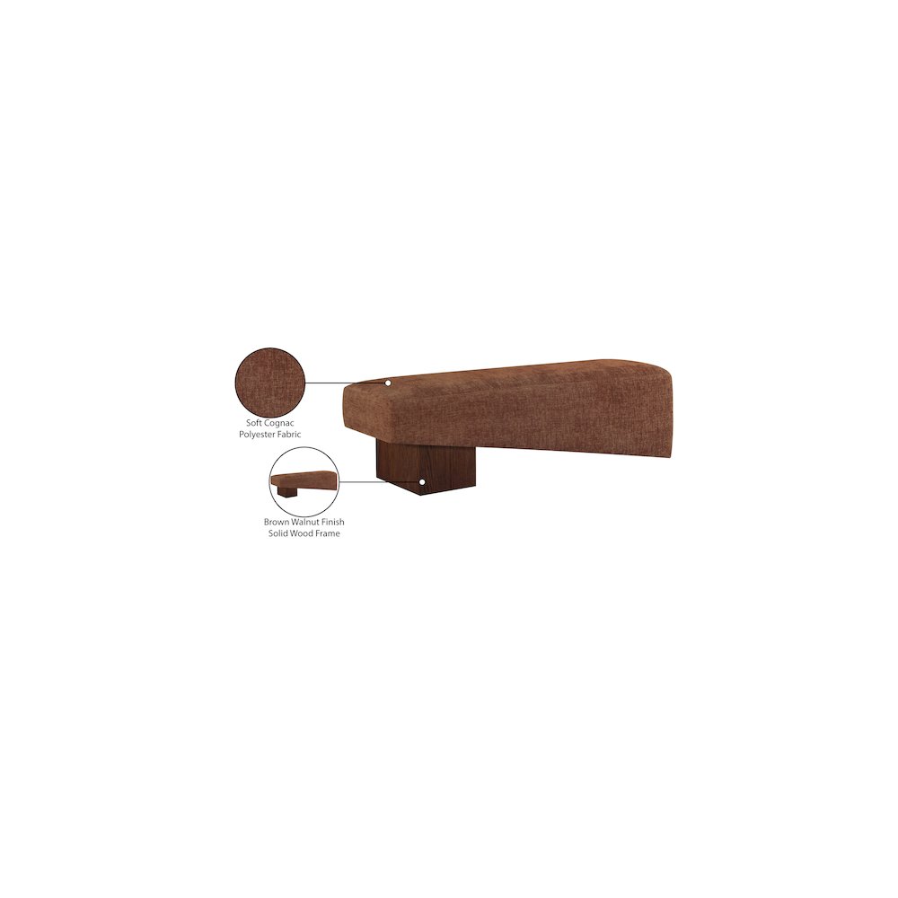 Alora Cognac Fabric Bench