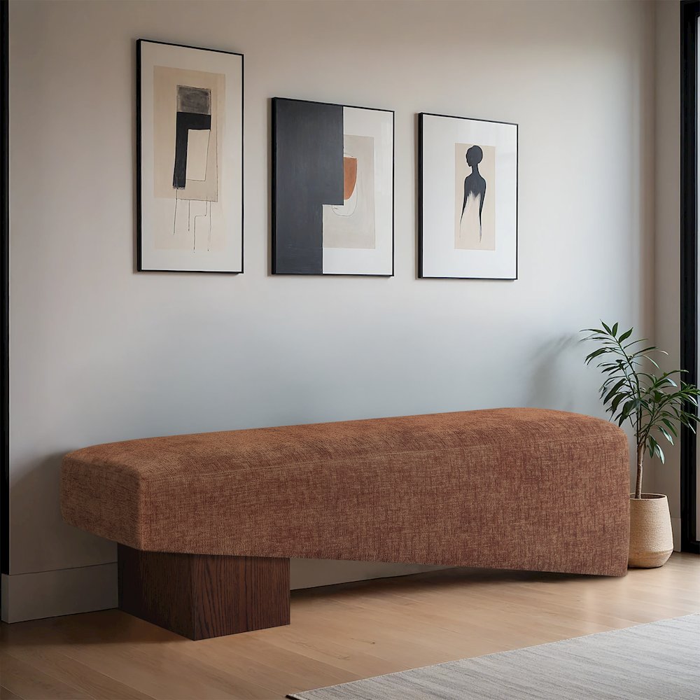 Alora Cognac Fabric Bench