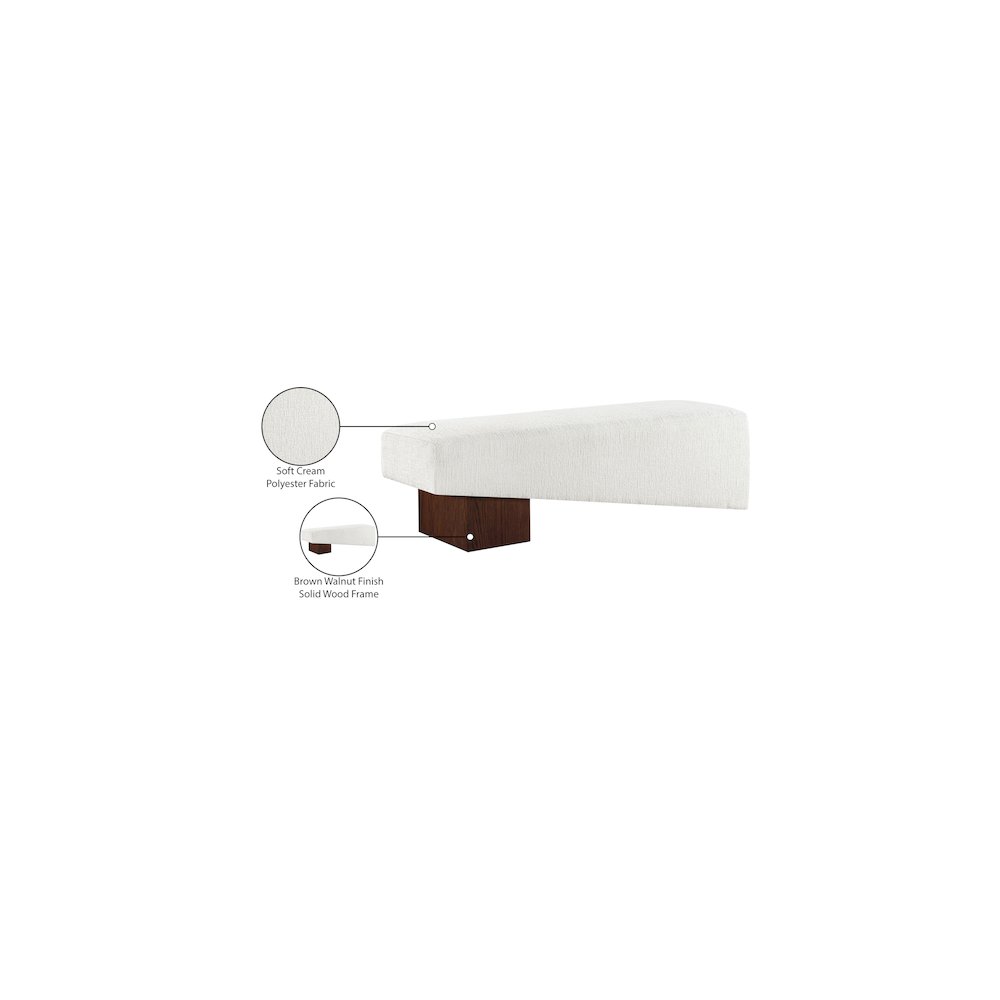 Alora Cream Fabric Bench